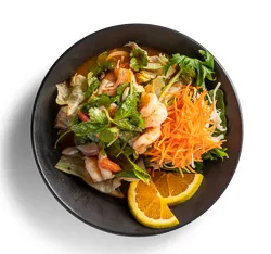 Prawns Salad - (Yum Goong) warm king prawns with chilli, mint, onion, spring onion, coriander, chilli jam, and lemon dressing [GF] - Narai Thai Balwyn Food Image