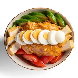 Thai Salad - with egg, tofu, mixed vegetable, topped with peanut sauce [GF] - Narai Thai Balwyn Food Image