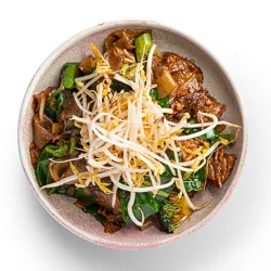See Ewe Noodle - rice stick noodle stir-fried with egg, Chinese cabbage, broccoli, spring onion, and bean shoot in sweet dark soy sauce - Narai Thai Balwyn Food Image