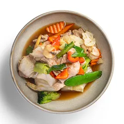 Vegetable Stir-Fry - Mixed seasonal vegetable and tofu with oyster sauce - Narai Thai Balwyn Food Image